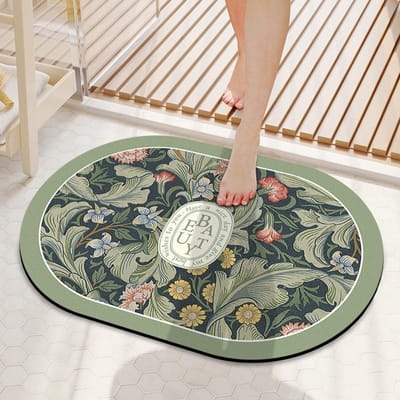 Roos Badkamer Deur Antislip Mat Diatomeeënaarde Absorberende Zachte Mat Toilet Toilet Tapijt Sneldrogende Mat 40*60CM