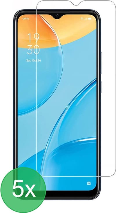 Geschikt Voor: Oppo A15 / A15s Screenprotector 5x - screen protector - glas - bescherm - beschermglas - ZT Accessoires