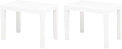 Tuinbanken Set - Buitenbankjes - Buiten Zitten - Onderhoudsvriendelijk Kunststof - 2 Stuks - Wit