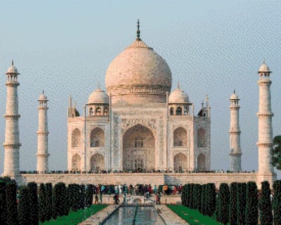 MyHobby Borduurpakket – Taj Mahal India 50×40 cm - Aida borduurstof 5,5 kruisjes/cm (14 count) - Telpatroon - Borduurgaren - Borduurnaald - Handleiding - Voor Beginners & Gevorderden - Complete borduurset