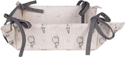 Clayre & Eef Broodmand 35x35x8 cm Beige Grijs Katoen Konijn