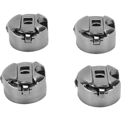 4 pièces Boîtier de canette en acier inoxydable pour machine à coudre plate industrielle à point noué avec plaques en acier à ressort gray