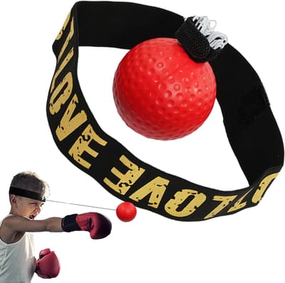 Boksbal Trainingsset - Reflexbal Hoofdband - Verbeter Coördinatie - Zachte PU Bal - 8 cm Bal - Rood