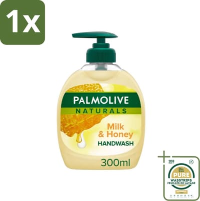 1 x Pamlolive Naturals - Handzeep - Melk & Honing - 300 ml- Handzeep Melk Honing - Zeepvrije Handzeep - Natuurlijke Handzeep - Handen Verzorgen - Handen Hydrateren