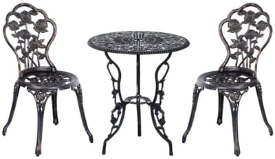 Tuinmeubilair voor 2 Personen - Tuinmeubel Bistroset - 3-delig - Tuinset - Tuinmeubelset met 2 Stoelen + Tafel - Balkonset - Zitgroep - Meubel voor 2 Personen - Loungeset - Meubelsets - voor Tuin, Balkon, Terras - Brons
