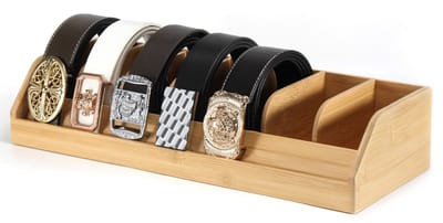 MTTProducts - B4Life belt organiser - 7 compartimenten - Minimalistisch ontwerp - Geel - Belt holder - Opbergruimte voor riemen - Geschikt voor mannen ...