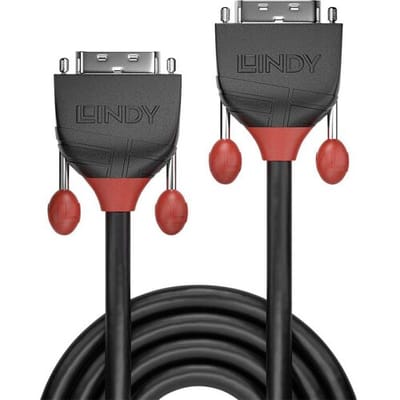 LINDY DVI Aansluitkabel DVI-D 24+1-polige stekker, DVI-D 24+1-polige stekker 3.00 m Zwart 36253 DVI-kabel