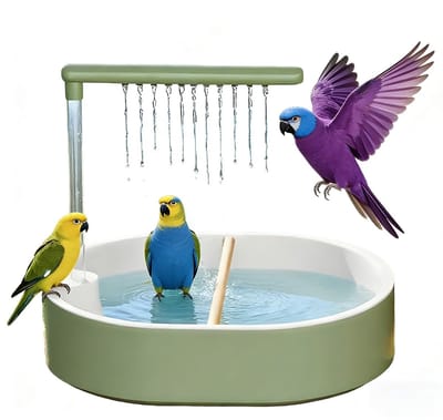 Dailygoods- Vogelbad met Waterval - Vogeldrinkschaal - Antislip Ontwerp - Robuuste Materialen - Instelbare Waterstroom - Hygiënisch Badwater - Vogeldouche
