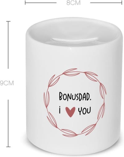 Akyol - bonusdad i love you Spaarpot - Papa - de liefste bonusvader - vader cadeautjes - vaderdag - verjaardagscadeau - verjaardag - cadeau - geschenk - kado - gift - vader artikelen - 350 ML inhoud