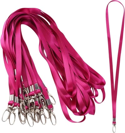 20 Stuks Lanyards met Metalen Carabiner Haak, Ideaal voor Sleutels, Badges en ID Kaarten, 45 cm Lang