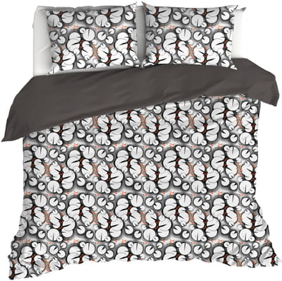 De Witte Lietaer Dekbedovertrek Lilypad, Black - 240 x 220 - Katoen Percal