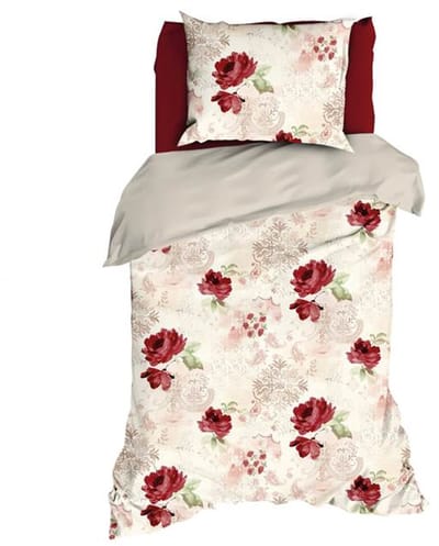 Satin d'Or Grace Dekbedovertrek - Eenpersoons - 140x200/220 cm - Rood