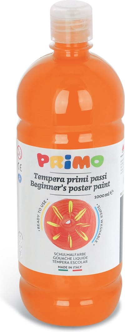 Primo kant-en-klare plakkaatverf, 1000 ml flacon met doorstroomdop oranje