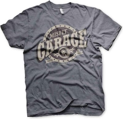 Misfit Garage Heren Tshirt -S- Piston Sign Grijs