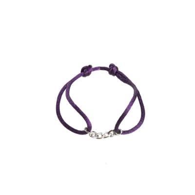 Go Dutch Label Armband schakel ketting zilver Paars B1845-3