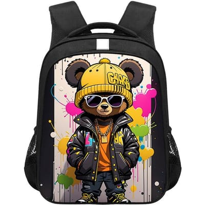 14/16 inch Kawaii Graffiti Beer Print Rugzak voor 3-18 Jaar Oud Hip Hop Kinderen Schooltassen Tiener Reis Dagrugzak Cadeau 16 inches