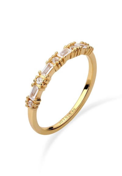 Elli PREMIUM - Ring - Ring met Stenen Dames Topaas Baguette Geslepen Diamant Geslepen Wit 925 Sterling Zilver Avondkleding -