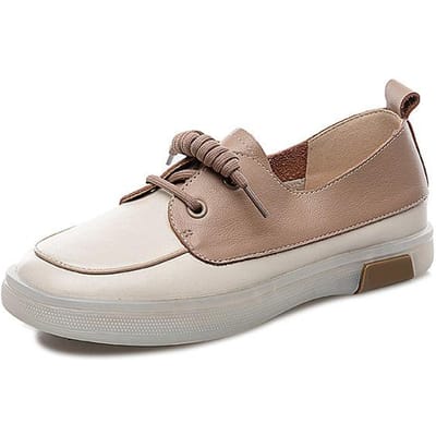 Zomer Bovenlaag Koeienhuid Zachte Zool Zacht Leer Echt Leer Kleine Witte Schoenen Platte Zool Pees Zool Laag Uitgesneden Enkele Schoenen 40 gray