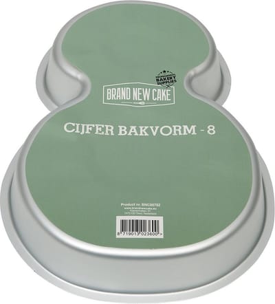 BrandNewCake® Cijfer 8 Bakvorm - Cijfer Bakvormen - Cijfer Vorm - Aluminium Bakvorm - Heerbruikbaar