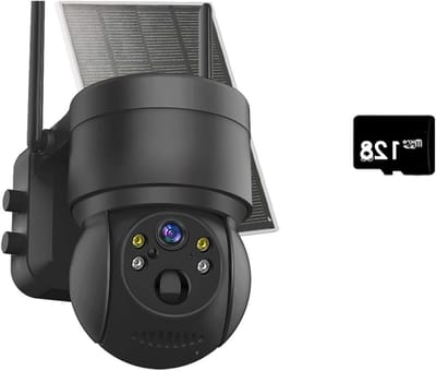 Beveiligingscamera op zonne-energie - Solar Camera WiFi - Buitenbewaking Huis - 4MP HD Video Blacklight - 7800 mAh Batterij - Wit