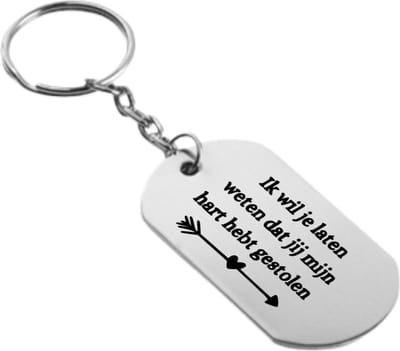 Akyol - ik wil je laten weten dat jij mijn hart hebt gestolen sleutelhanger - Quotes - familie vrienden - cadeau - 54 x 29mm