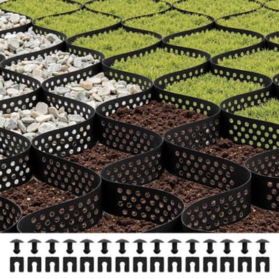 VEVOR Grindrooster, 75 mm diep, gazonrooster 5200 x 2700 mm, grindhoningraat, HDPE honingraatrooster, doorlatend geogrid voor opritstabilisatie, voor tuin, terras, looppad, camperparkeerplaats