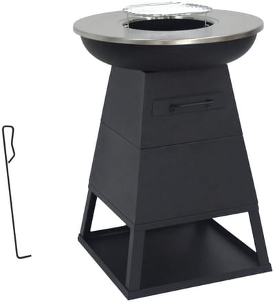 sweeek - Vuurkorf barbecue ø59cm met kookrooster en opbergruimte - izalco