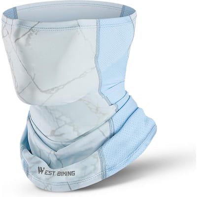 Masques faciaux de Cycle d'été coupe-vent, écharpe de course à pied, foulard résistant au soleil, Bandana de vélo bleu clair