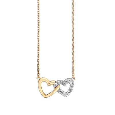 Julie Julsen Collier 925/- Sterling Silber vergoldet 2 Herzen