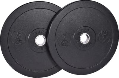 Stunttegels - Bumper plate - 5KG - halterschijf - Geschikt voor olympische stangen - 50mm - Zwart