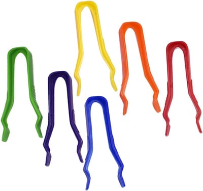 Plastic Pincetten Set - Hobby Pincetten - Kleine Onderdelen Oppakken - Vormvast Slagvast - 6 Stuks - Diverse Kleuren