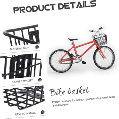 Vouwbare Fietsmand - Afneembare Mand - Vrijetijdsfietsen - Grote Capaciteit - 27.5X23X16cm - Zwart