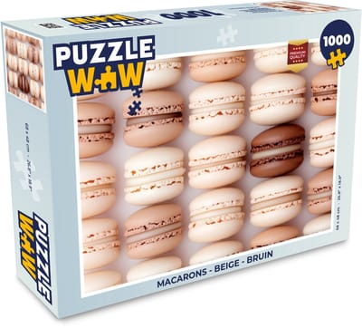 Puzzel Macarons - Beige - Bruin - Legpuzzel - Puzzel 1000 stukjes volwassenen
