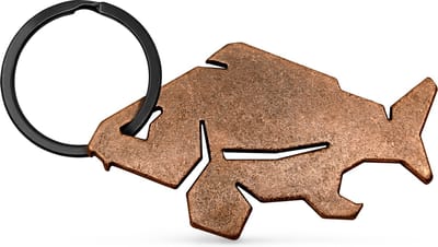 Vis Sleutelhanger Karper + Flesopener Brons Keyring Carp Fles Opener Viscadeau Vissen Cadeau Visser
