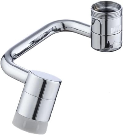 Kraanverlenger Badkamer Keuken Spatfilter Universele 1080 Draaibare Wastafelkraanverlenger met Robotarm Draaibare Beluchterbevestiging, Waterfilter Kraanbeluchter, Kraanadapter, Chroom
