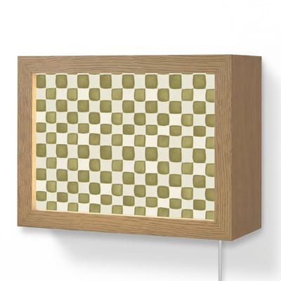 Wandlamp 20x15 cm - Oplaadbaar - Schaak - Patroon - Groen - Wandlampen binnen woonkamer - Slaapkamer lamp met kabel - Decoratieve nachtlamp - Vloerlamp snoer
