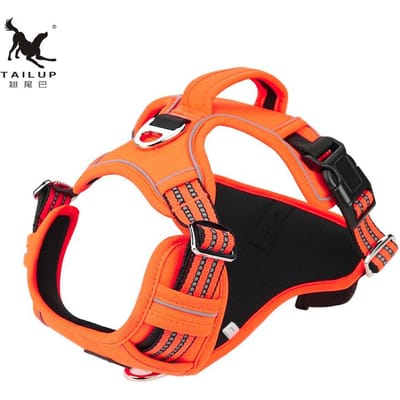 TAILUP 1000D Oxford Doek Reflecterend Huisdier Hond Tuig Service Hond Vest met Verticale Handgreep Verstelbare Hondenhalsband Voor Middelgrote Honden S