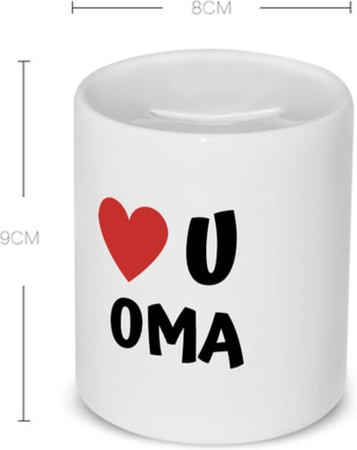 Akyol - love u oma Spaarpot - Oma - de liefste oma - verjaardag - cadeautje voor oma - oma artikelen - kado - geschenk - 350 ML inhoud