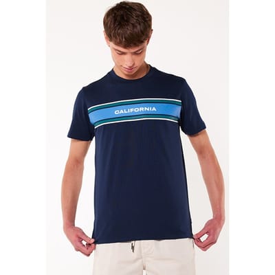 America Today Earl Dark Blue Maat: S | T-shirts met Print Outlet | Heren | Blauw