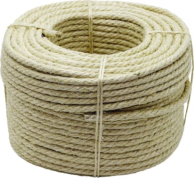 Sisaltouw 4 strengen - Natuurlijk touw - Klusmateriaal bevestigen - Biologisch afbreekbaar - 10 mm x 100 m - Lichtbruin
