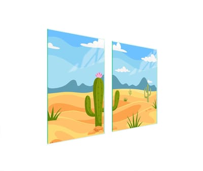 TMK ArtDeko - Snijplank en Beschermplaat - 65x52 cm - Gehard Glas - Kaktus Motief