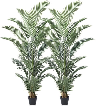 Kunstpalm 180 cm met UV-bescherming - Decoratieve Plant voor Binnen en Buiten - Set van 2 Stuks