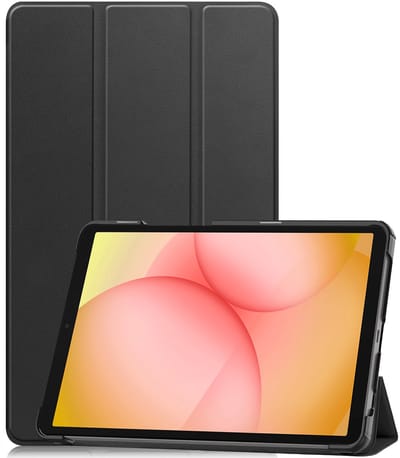 Hoesje - Geschikt voor Samsung Galaxy Tab A11 - Dun & Stevig - Trifold Bookcase - Hard Cover - Hardcover Book Case - Tablet Hoes - Zwart
