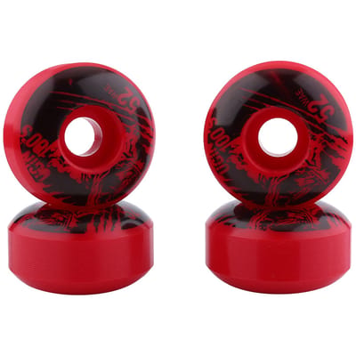 52mm x 30mm 4 stuks set Outdoor Klassiek Duurzaam PU Cruiser Longboard Skateboard Wielen  (rood) rood