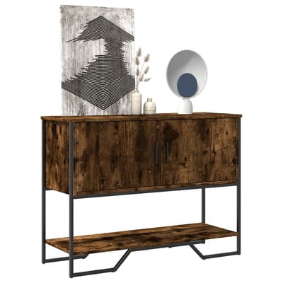 vidaXL - Wandtafel - 100x35x74,5 - cm - bewerkt - hout - gerookt - eikenkleurig