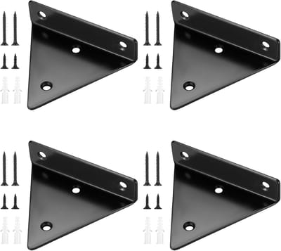 Famanu – 4 stuks onzichtbare driehoekige wandhouders voor planken, robuuste metalen wandhouders voor opbergrek en boekenrek