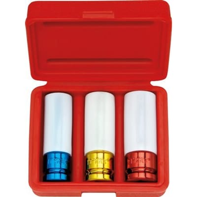 3-Delige Gedore Pvc-Gecoate Krachtdoppenset 1/2" (12,5 mm) 17, 19 En 21 mm