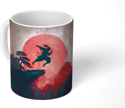 Mok - Koffiemok - Zon - Krijger - Bomen - Bergen - Mokken - 350 ML - Beker - Koffiemokken - Theemok