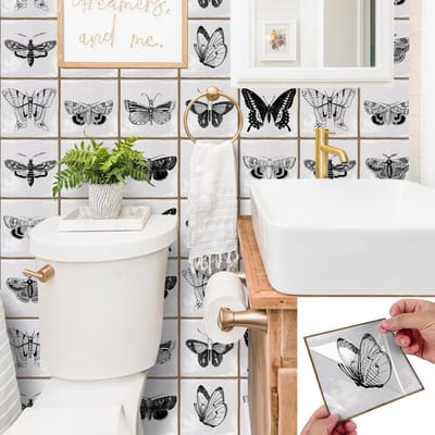 Dailygoods- Tegelsticker 30 Stuks - Zelfklevende Tegelstickers - Peel & Plak - Decoratieve Muurstickers - Voor Keuken/Badkamer - Vierkant 15 cm - Muursticker