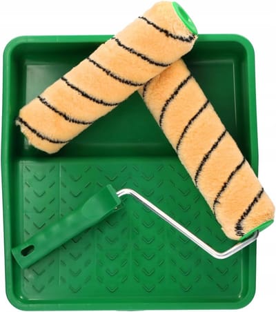 Verfrollers Oranje - Professionele Verfroller en Verfbakje Set - Professionele Verfroller voor Plafond en Wand - Verfbakje en Verfroller Set 18cm